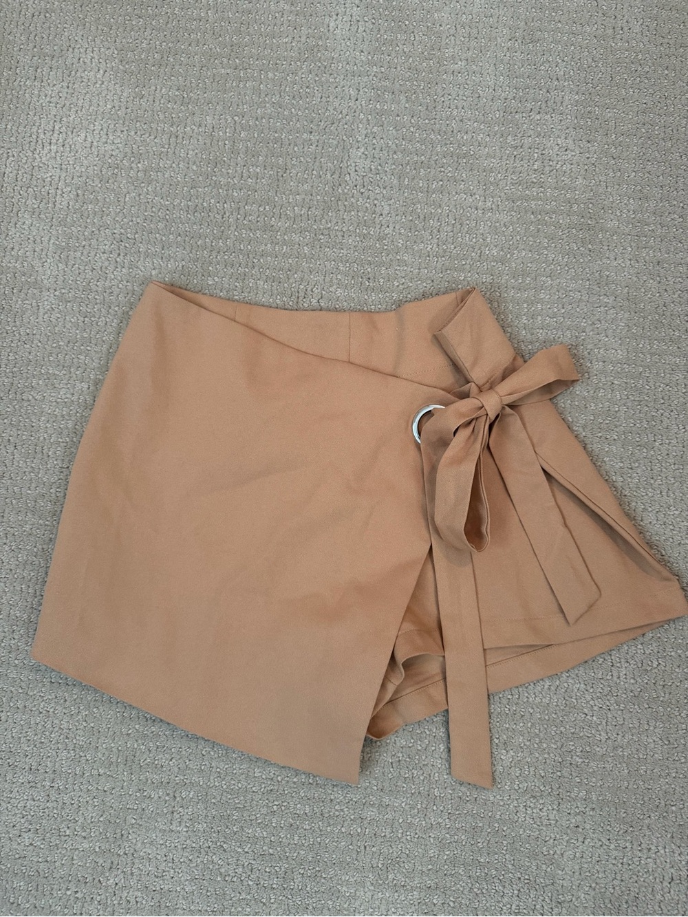 Tie-Waist Wrap Skort in Camel